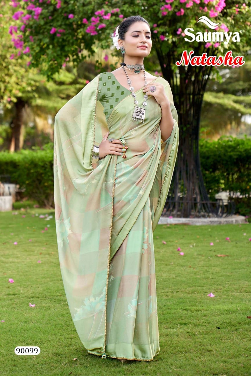 Natasha Vol 2 By Saumya Satin Designer Sarees Wholesale Price In Surat